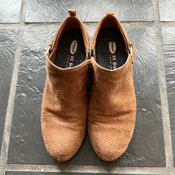 Dr. Scholl’s 7.5 Brown Faux Suede Heel Bootie Boots - Picture 3 of 8